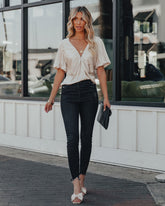 Vianna Satinbluse mit Puffärmeln